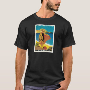 La Plage de Calvi, France vintage travel poster T-Shirt