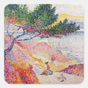 La Plage de Saint-Clair, 1906-07 Square Sticker