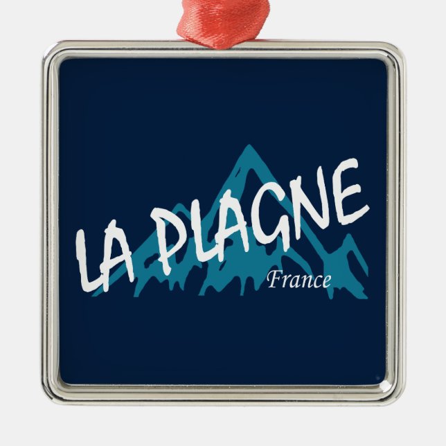 La Plagne France Mountains Metal Tree Decoration (Front)