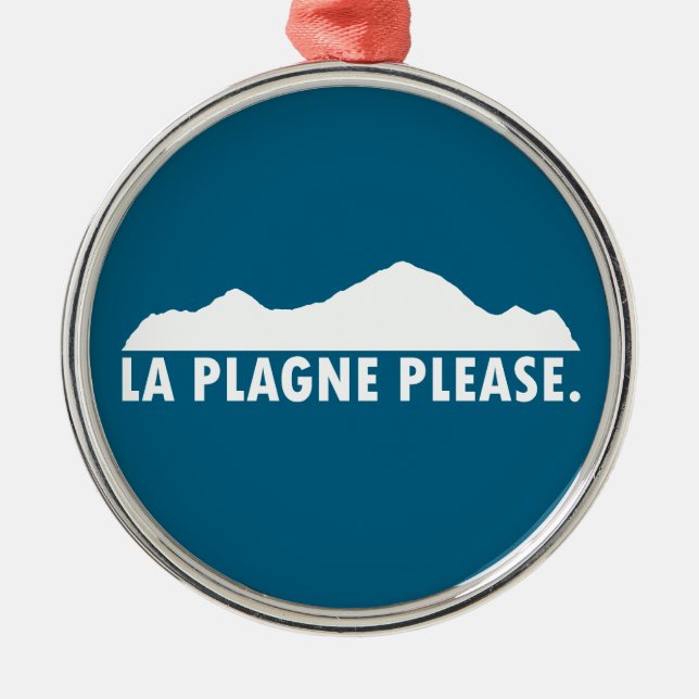 La Plagne France Please Metal Tree Decoration (Front)
