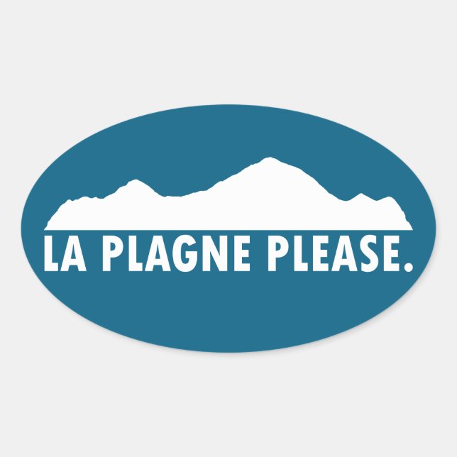 La Plagne France Please Oval Sticker (Front)
