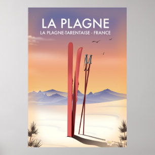 La Plagne ,La Plagne-Tarentaise, France ski poster