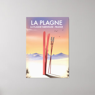 La Plagne ,La Plagne-Tarentaise, France ski poster Canvas Print