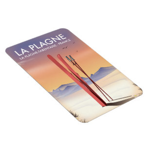 La Plagne ,La Plagne-Tarentaise, France ski poster Magnet