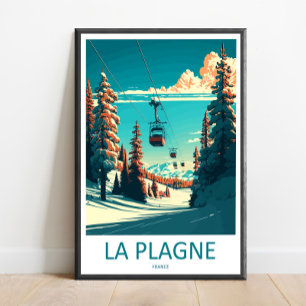 La Plagne Travel Print Wall Art La Plagne Wall Han