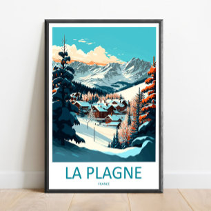 La Plagne Travel Print Wall Art La Plagne Wall Han