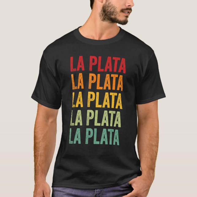 La Plata County Colorado Rainbow Text Design T-Shirt (Front)