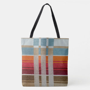 "LA PLAYA" AUTHENTIC MEXICAN WEAVE PRINT SHOULDER TOTE BAG