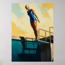 LA PLONGEUSE D'AZUR (The Azure Diver) - Original A