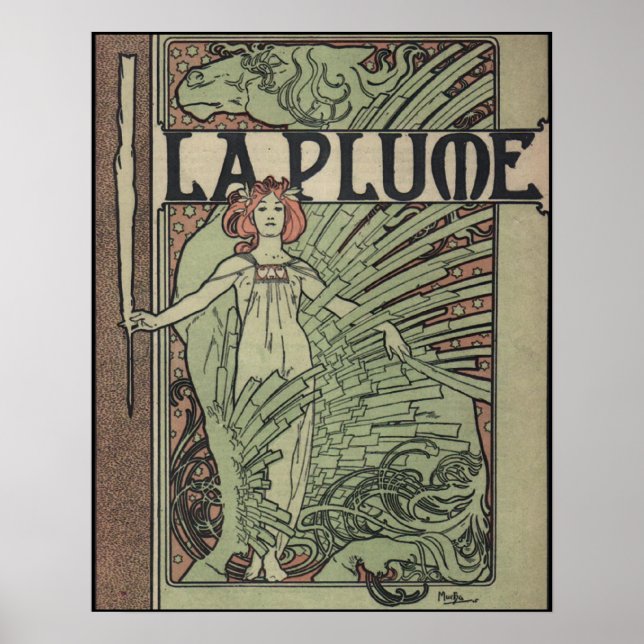 La Plume 1898 By Alfons Mucha Poster (Front)