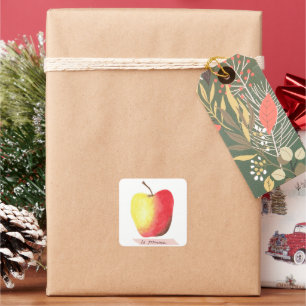 La pomme / The apple French learning Square Sticker