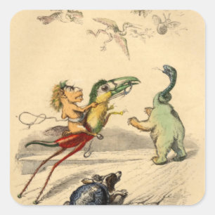 La Poursuite (The Chase) Square Sticker