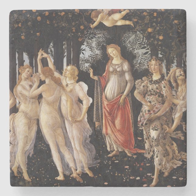 La Primavera (Spring) by Sandro Botticelli Stone Coaster (Front)