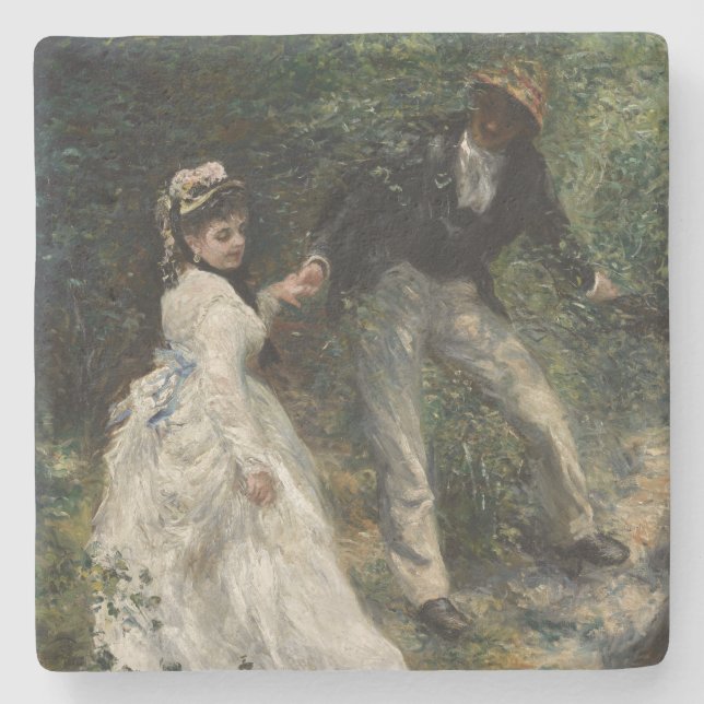 La Promenade Renoir Impressionism Painting Art Stone Coaster (Front)