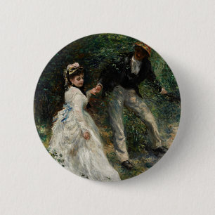 La Promenade Renoir Impressionist Painting Art 6 Cm Round Badge