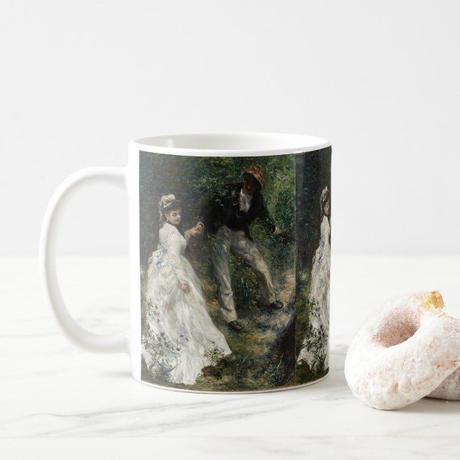 La Promenade Renoir Impressionist Painting Art Coffee Mug (With Donut)