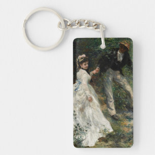 La Promenade Renoir Impressionist Painting Art Key Ring