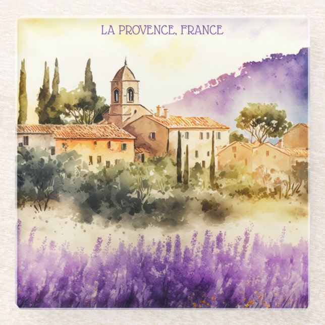 La Provence France Painting Glass Coaster (Front)