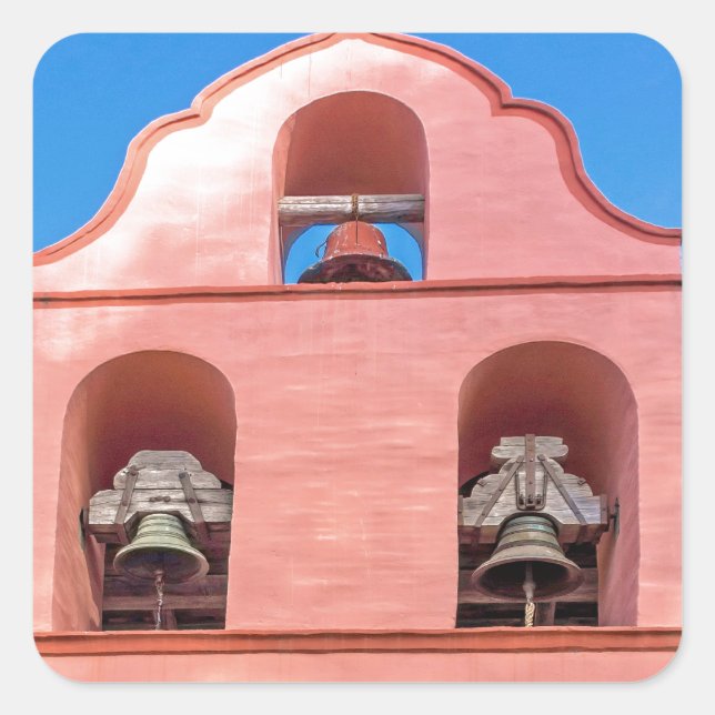 La Purisima Mission Bells Square Sticker (Front)