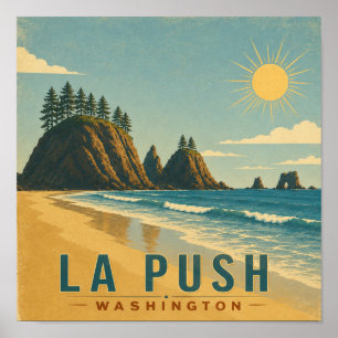 La Push, Baby! Vintage Coastal Travel Poster Art