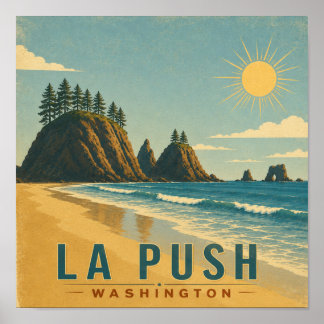 La Push, Baby! Vintage Coastal Travel Poster Art