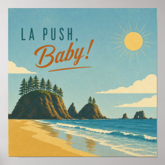 La Push, Baby! Vintage Coastal Travel Poster Art