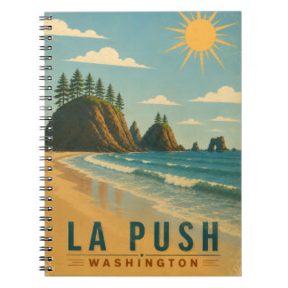 La Push, Baby! Vintage Coastal Travel Poster Art Notebook