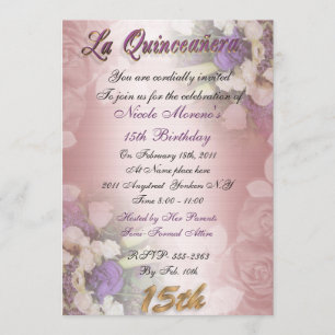 La Quinceanera 15th birthday invitation elegant