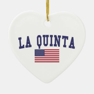 La Quinta US Flag Ceramic Tree Decoration
