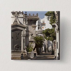 La Recoleta Cemetery in Buenos Aires 15 Cm Square Badge