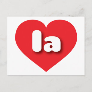 la red heart - I love la Postcard