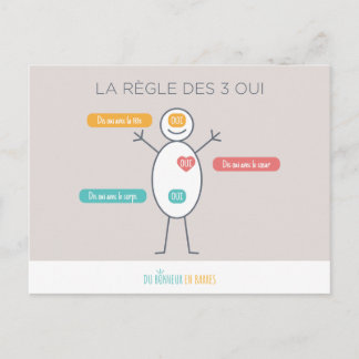La règle des 3 oui postcard
