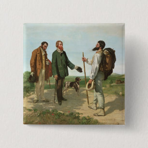 La Rencontre, or Bonjour Monsieur Courbet, 1854 15 Cm Square Badge