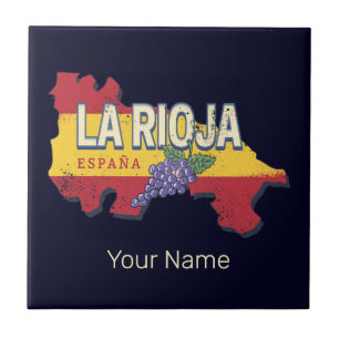 La Rioja Spain Retro Region Vines Vintage Wine Tile