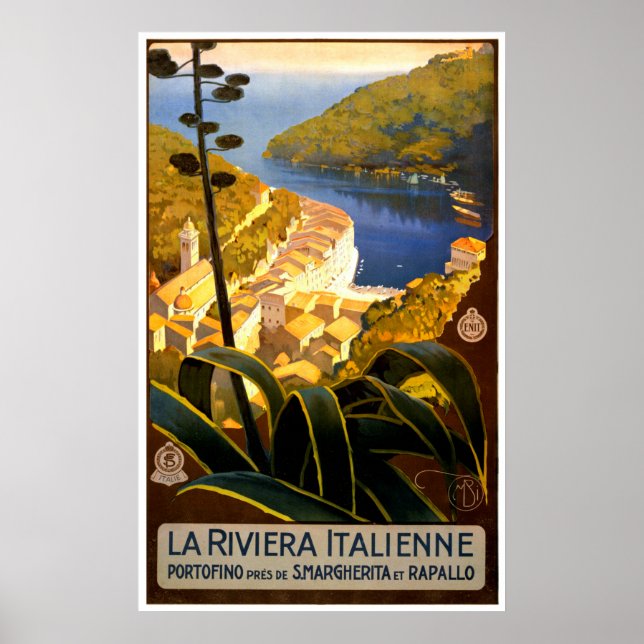 La Riviera Italienne, Italy Vintage Travel Poster (Front)