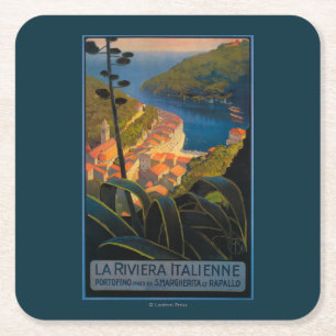 La Riviera Italienne Square Paper Coaster