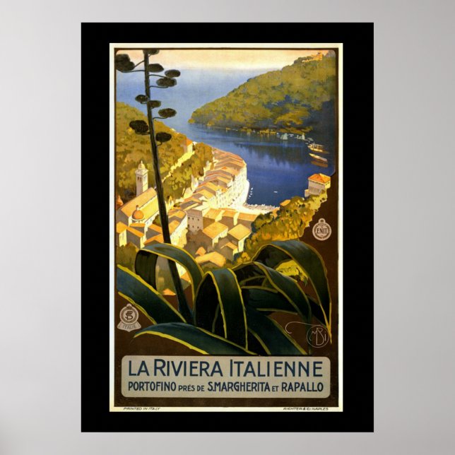 La Riviera Italienne, vintage travel poster (Front)