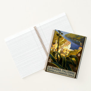 La Riviera Italienne, vintage travel poster Notebook
