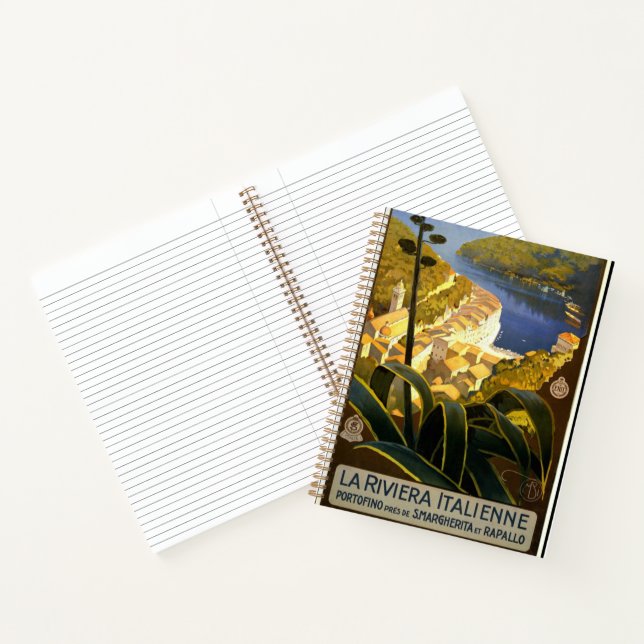 La Riviera Italienne, vintage travel poster Notebook (Inside)