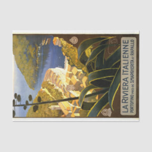 La Riviera Travel Poster Decoupage Tissue Paper