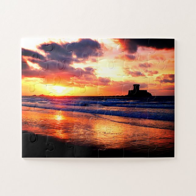 La Rocco tower at sunset, Jersey Jigsaw Puzzle (Horizontal)