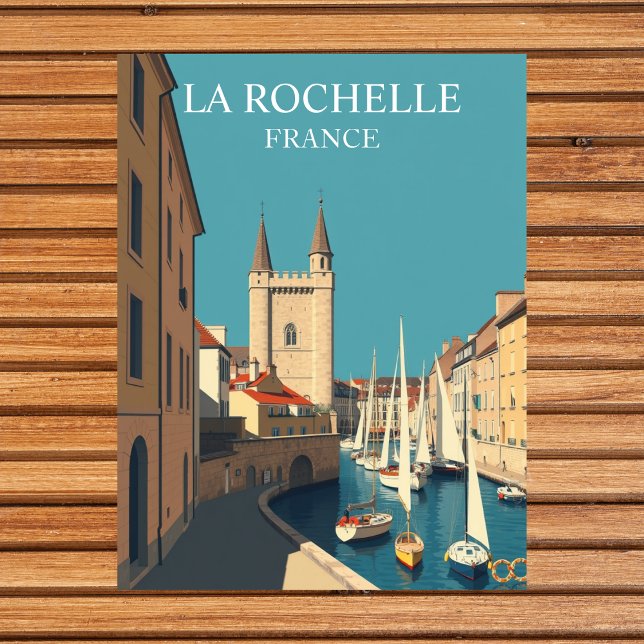 La Rochelle, France: Vintage Travel  Art Postcard (La Rochelle, France: Vintage Travel Art Postcard
)