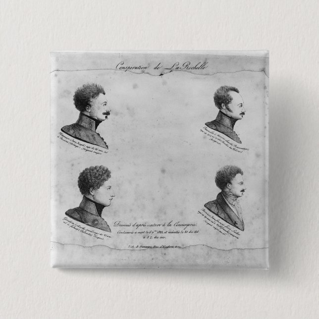 La Rochelle plot, portraits of the four 15 Cm Square Badge (Front)