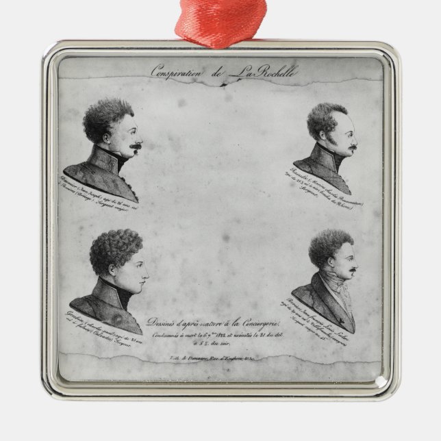 La Rochelle plot, portraits of the four Metal Tree Decoration (Front)