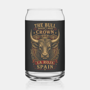 La Roja Spain Bull Football Fan Can Glass
