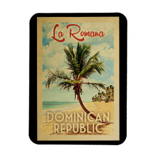 La Romana Palm Tree Vintage Travel Magnet