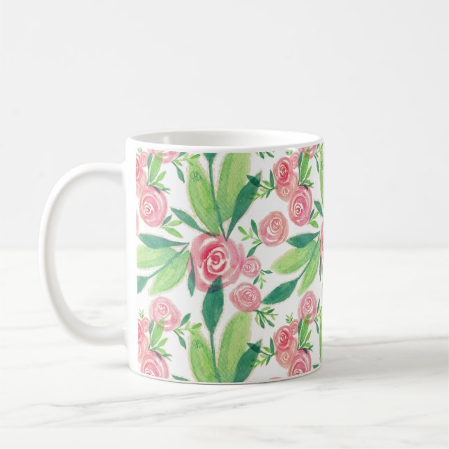 La Rosa Whimsy Gold Border Floral Mug (Left)