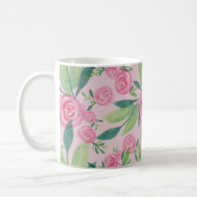 La Rosa Whimsy Gold Spotted Floral Mug (Left)