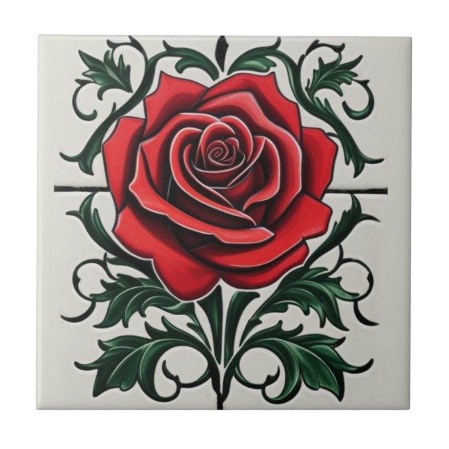 La Rose Collection Ceramic Tile (Front)