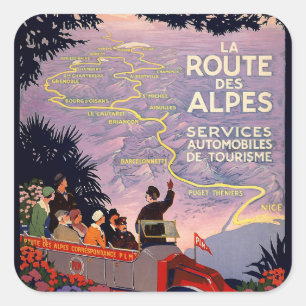La route des Alpes Square Sticker